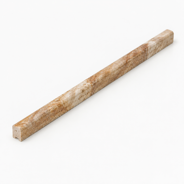 Scabos travertine pencil liner trim, 1/2x12