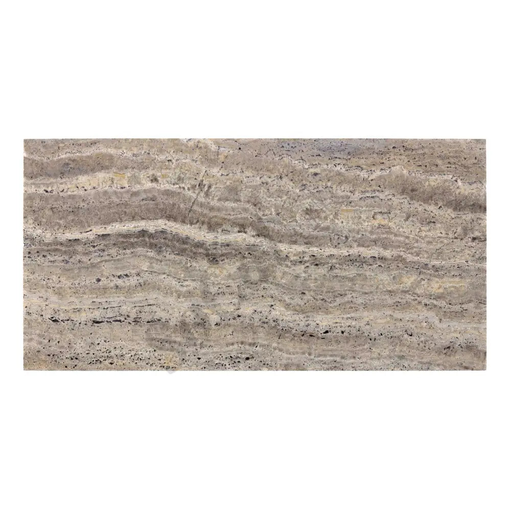 Silver Pewter Blend Travertine 12’’ X 24’’ Tile Vein-Cut Filled & Honed/Filled & Polished Filled & Honed / 1 sq. ft.