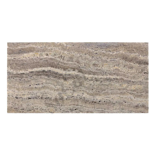 Silver Pewter Blend Travertine 12’’ X 24’’ Tile Vein-Cut Filled & Honed/Filled & Polished Filled & Honed / 1 sq. ft.