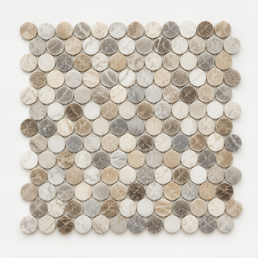 Spanish Mix Marble Mosaic - Penny-Round