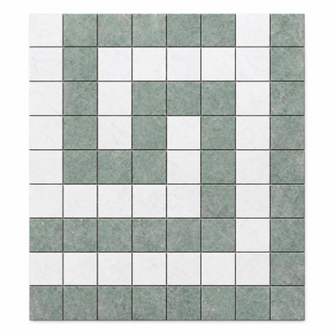 Thassos White Greek Key Corner with Ming Green hero render