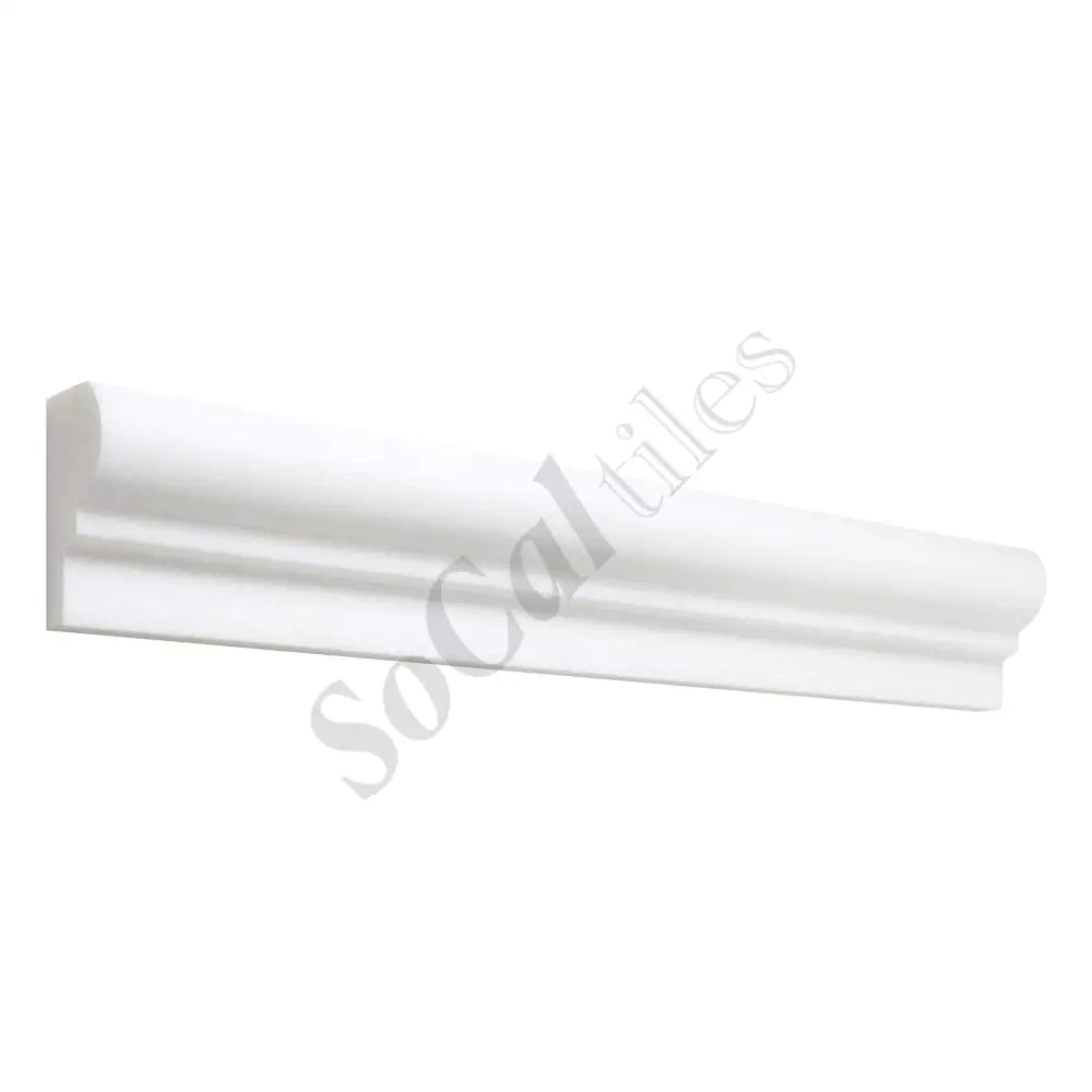 Thassos White Marble 2’’ X 12’’ Single-Step Chair Rail Trim Polished/Honed Single-Step Chair Rail