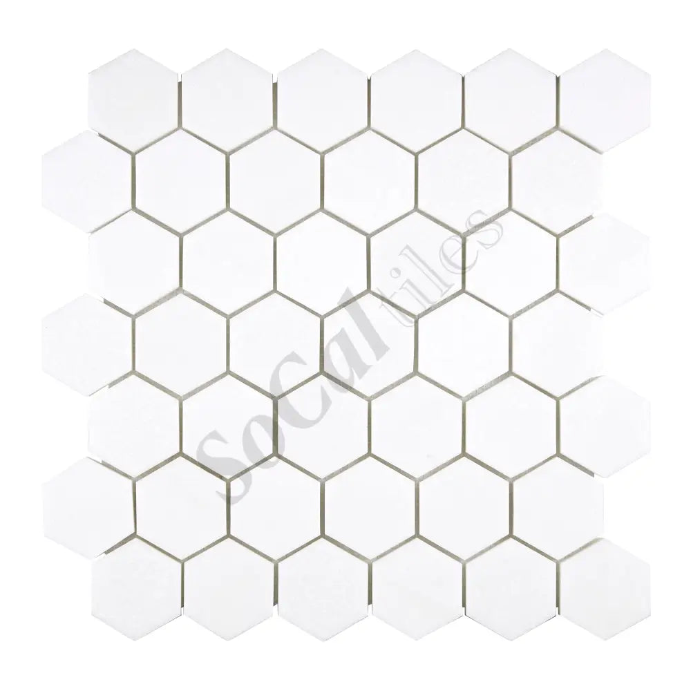 Thassos White Marble 2’’ X 2’’ Hexagon Mosaic Polished/Honed Backsplash Tile