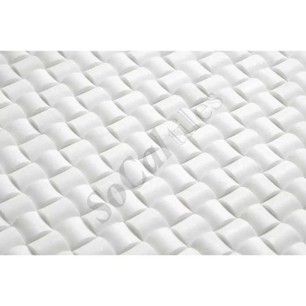Thassos White Marble 3-D Small-Bread Mosaic Polished/Honed Backsplash Tile