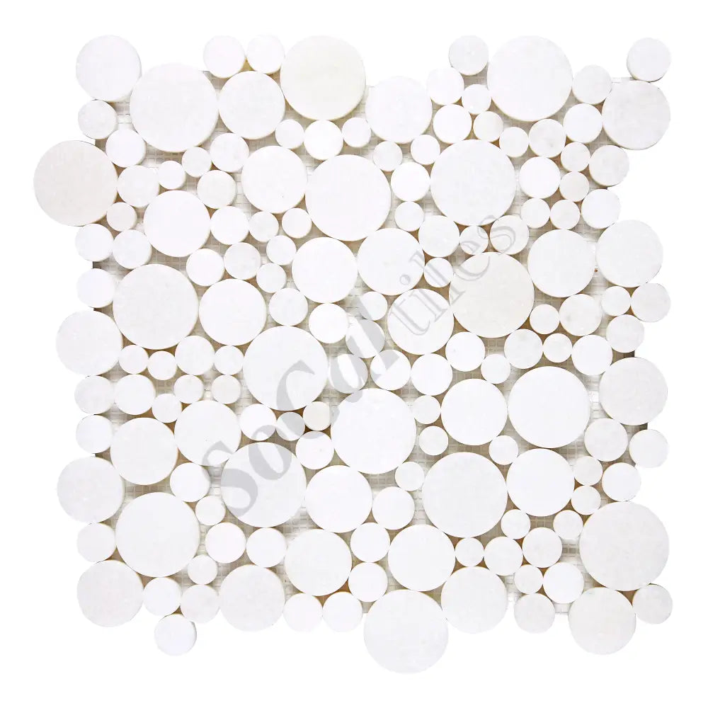 Thassos White Marble Bubbles Mosaic Polished/Honed Backsplash Tile
