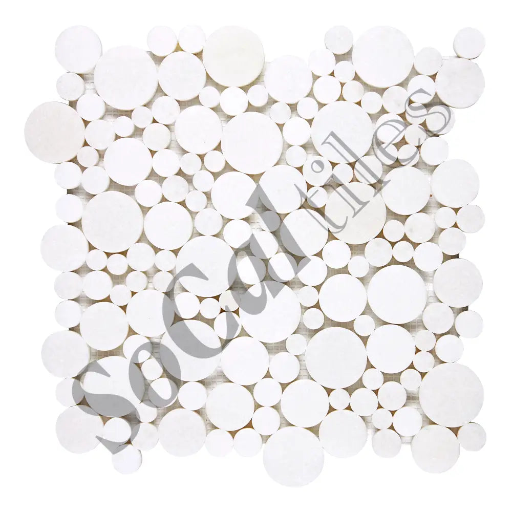 Thassos White Marble Bubbles Mosaic Polished/Honed Backsplash Tile