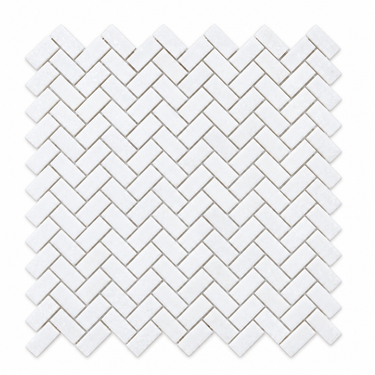 Thassos White mini-herringbone straight-on hero