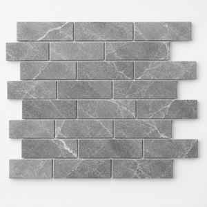 Tundra Gray Marble Mosaic - 2x6 Brick