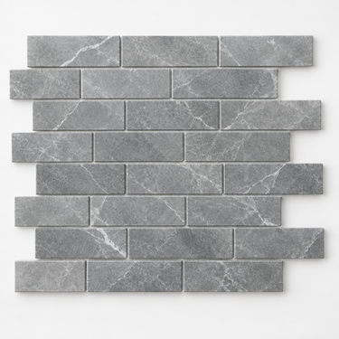 Tundra Gray marble 2x6 brick mosaic