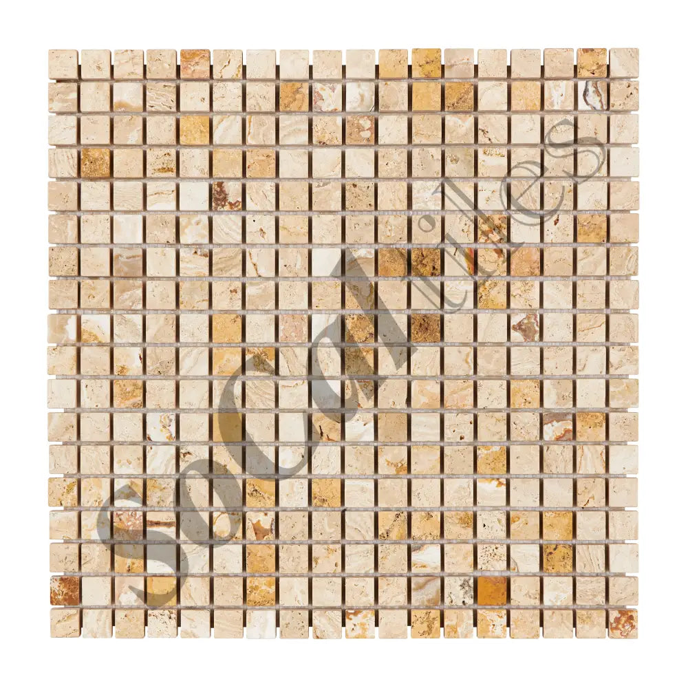 Valencia Travertine 5/8’’ X 5/8’’ Mosaic Tumbled Wall Tile