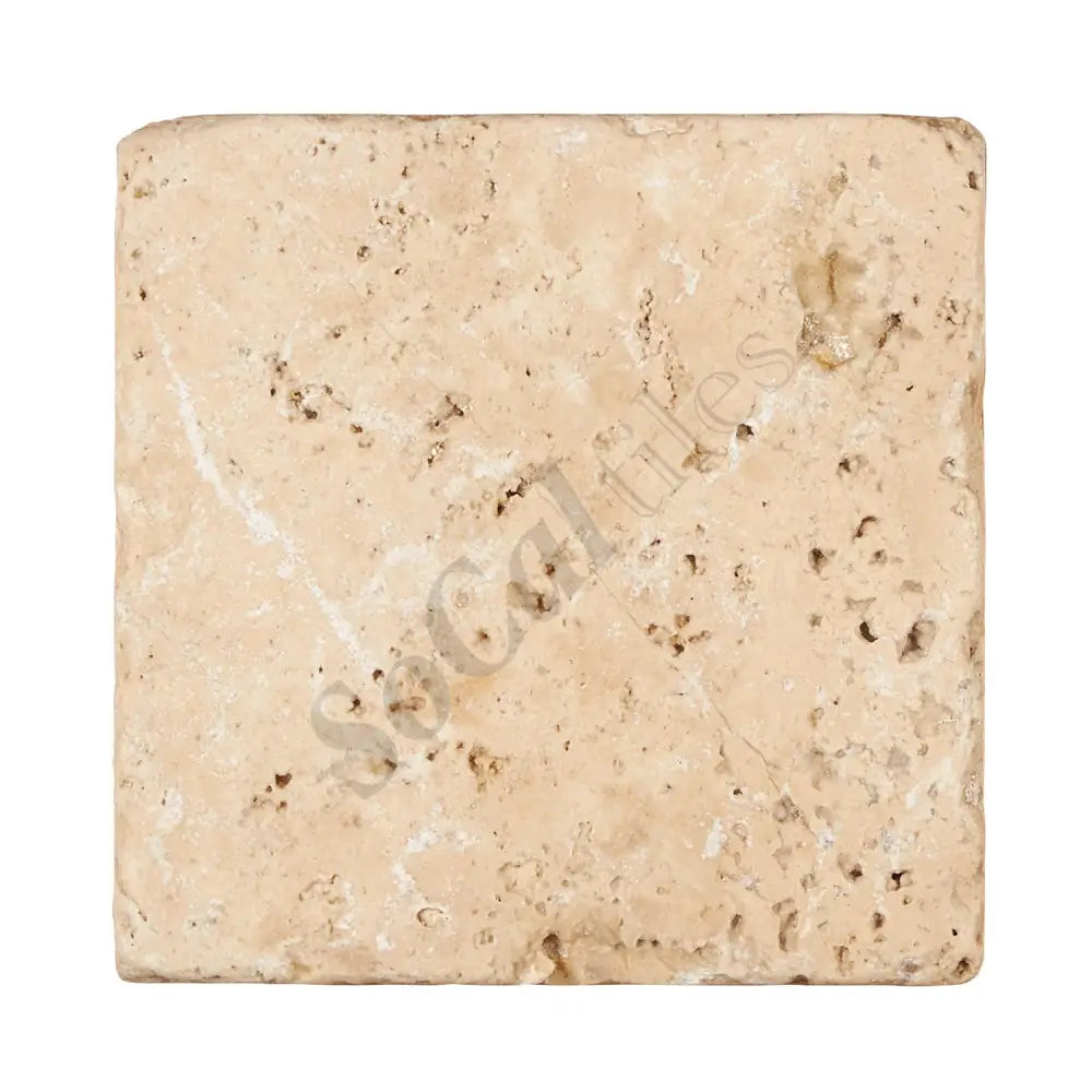 Walnut Travertine 4’’ X 4’’ Tile Tumbled Wall Tile