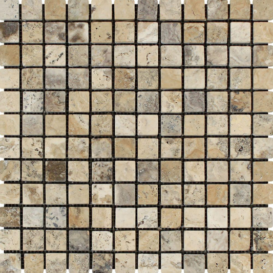Philadelphia Travertine 1" X 1" Mosaic Tumbled