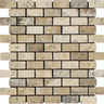 Philadelphia Travertine 1’’ X 2’’ Brick Mosaic Tumbled/Split-Faced Tumbled / 1 sheet Wall Tile