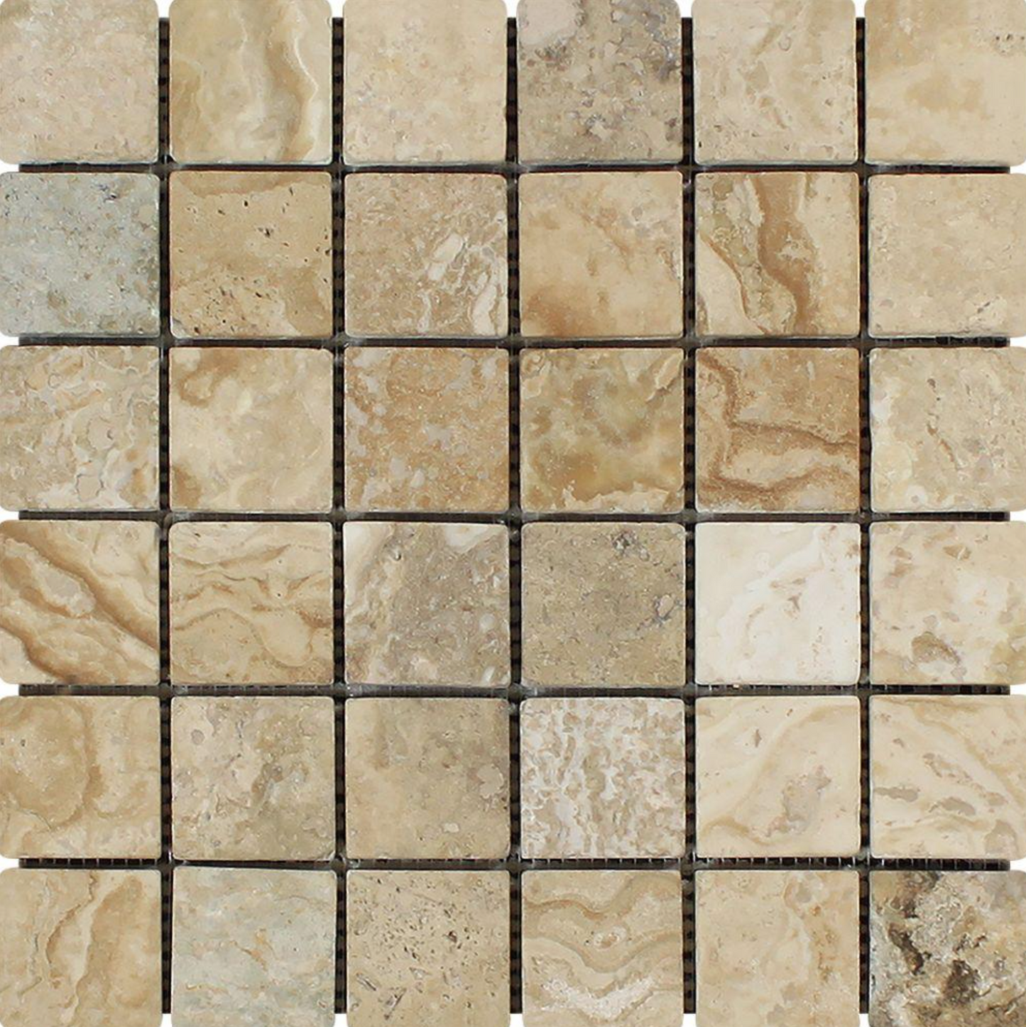 Philadelphia Travertine 2" X 2" Mosaic Tumbled