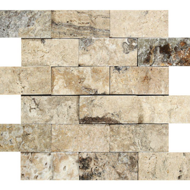 Philadelphia Travertine Mosaic - 2x4 Brick