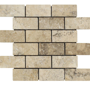 Philadelphia Travertine Mosaic - 2x4 Brick