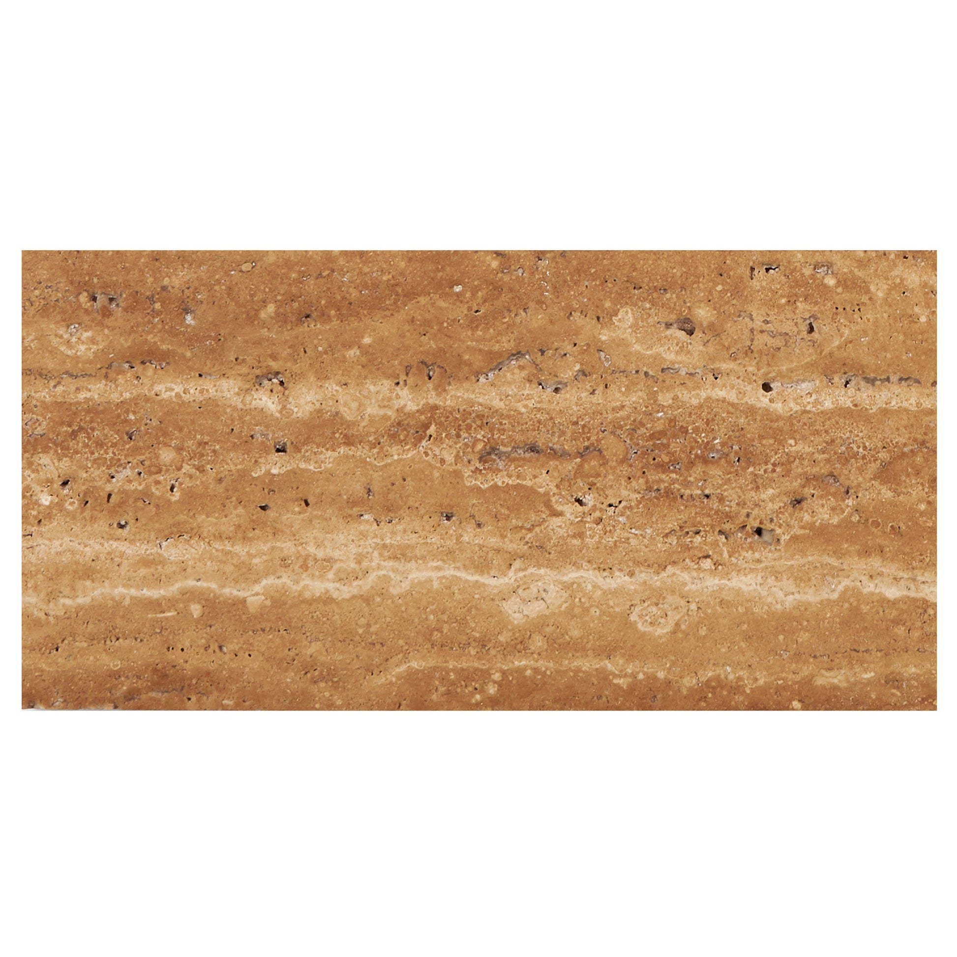 Noce Exotic Travertine Vein-Cut 3’’ X 6’’ Tile Brushed & Unfilled/Polished & Unfilled Polished & Unfilled / 1 sq. ft.