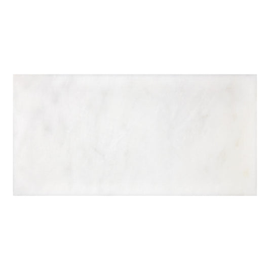 Afyon White Marble 12’’ X 24’’ Tile (Micro-Beveled) Polished Wall Tile