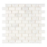 Afyon White Marble 1’’ X 2’’ Brick Mosaic Polished Wall Tile