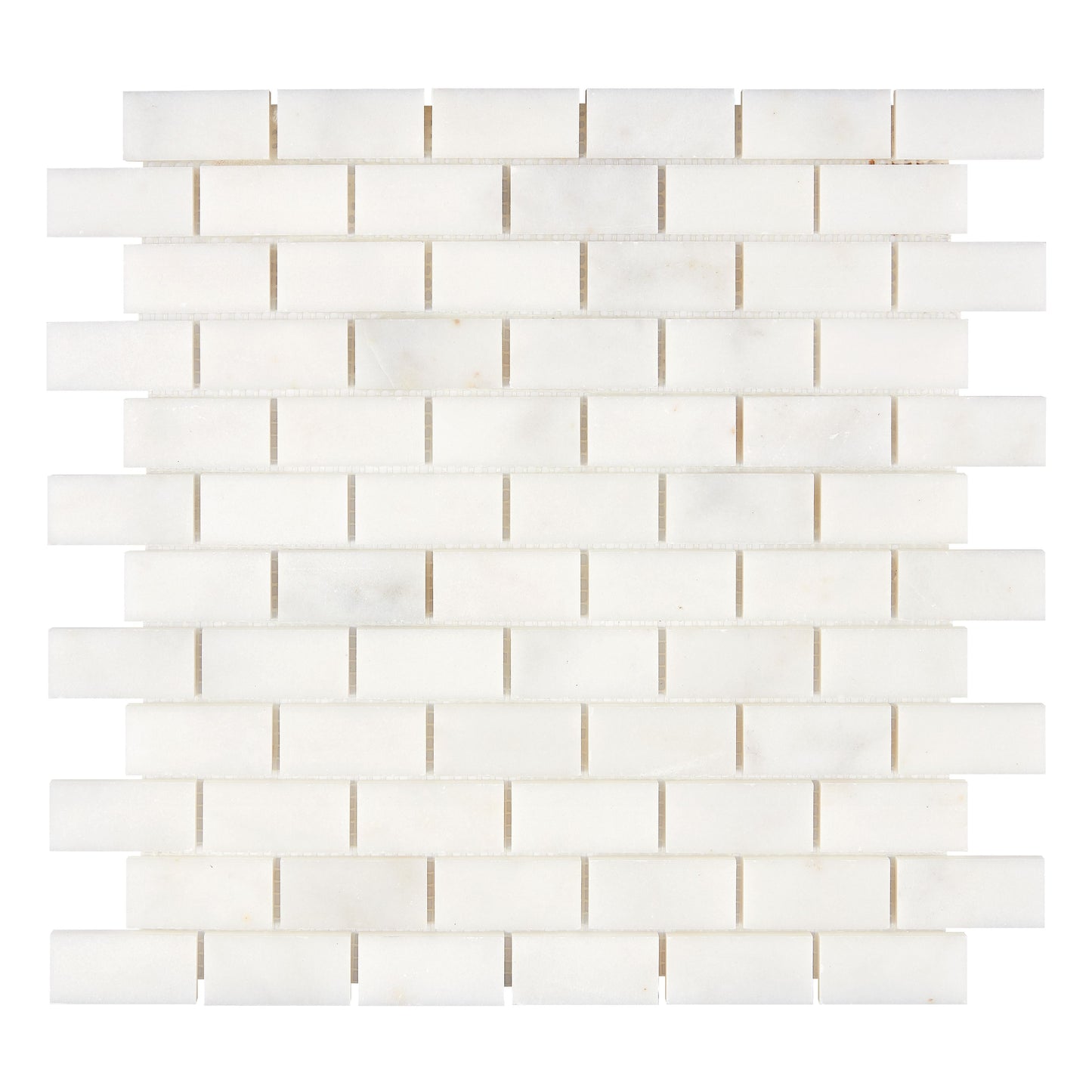 Afyon White Marble 1’’ X 2’’ Brick Mosaic Polished Wall Tile