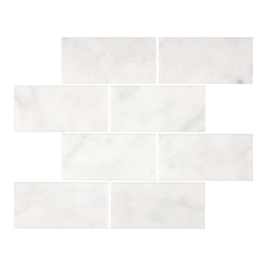 Afyon White Marble 3’’ X 6’’ Tile Polished Wall Tile