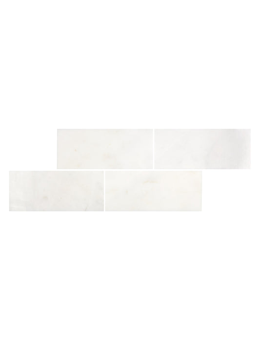 Afyon White Marble 4’’ X 12’’ Tile Polished Wall Tile