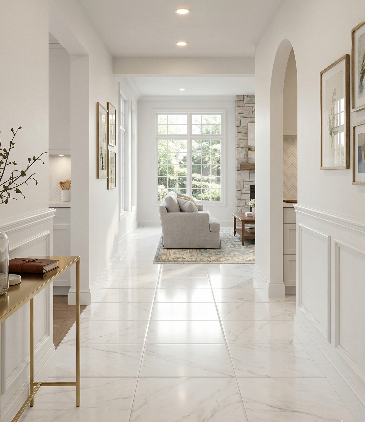 Afyon White Marble 12" X 24" Tile (Micro-Beveled) Polished