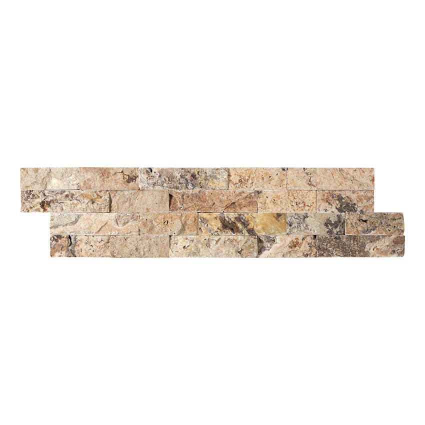 Antico Onyx Travertine Ledger-Panel Split-Faced Wall Tile