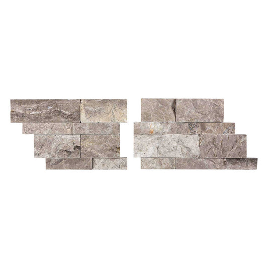 Atlantic Gray Marble Ledger-Panel - CORNER Split-Faced Wall Tile