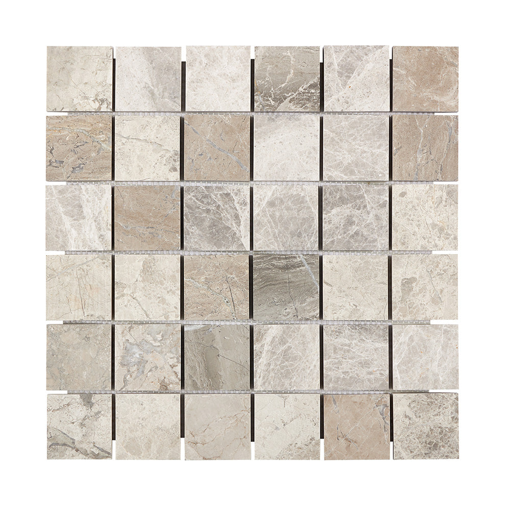 Atlantic Gray Marble 2’’ X 2’’ Mosaic Tumbled/Polished/Honed Wall Tile