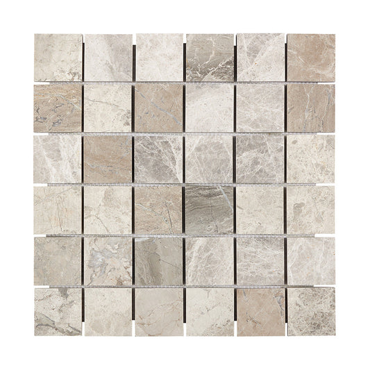 Atlantic Gray Marble 2’’ X 2’’ Mosaic Tumbled/Polished/Honed Wall Tile
