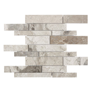 Atlantic Gray Marble Mosaic - Manhattan Random-Strip