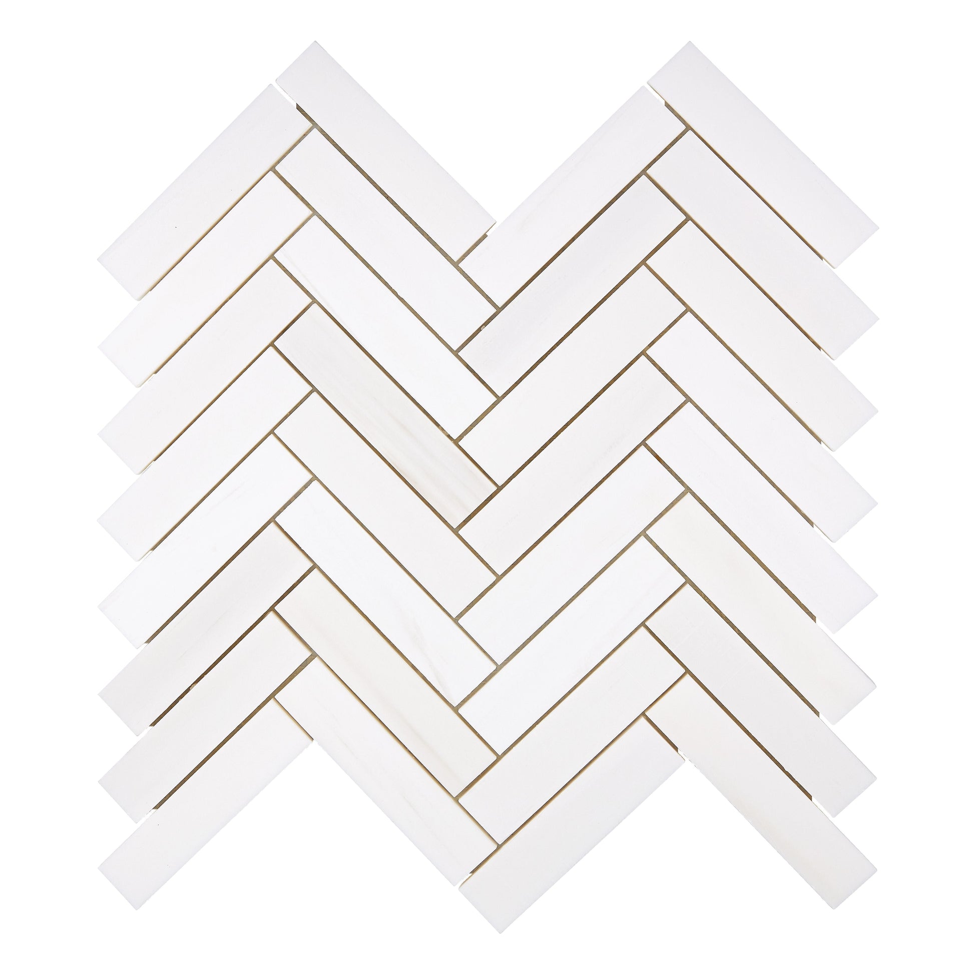 Bianco Dolomite 1’’ X 4’’ Herringbone Mosaic Polished/Honed Backsplash Tile