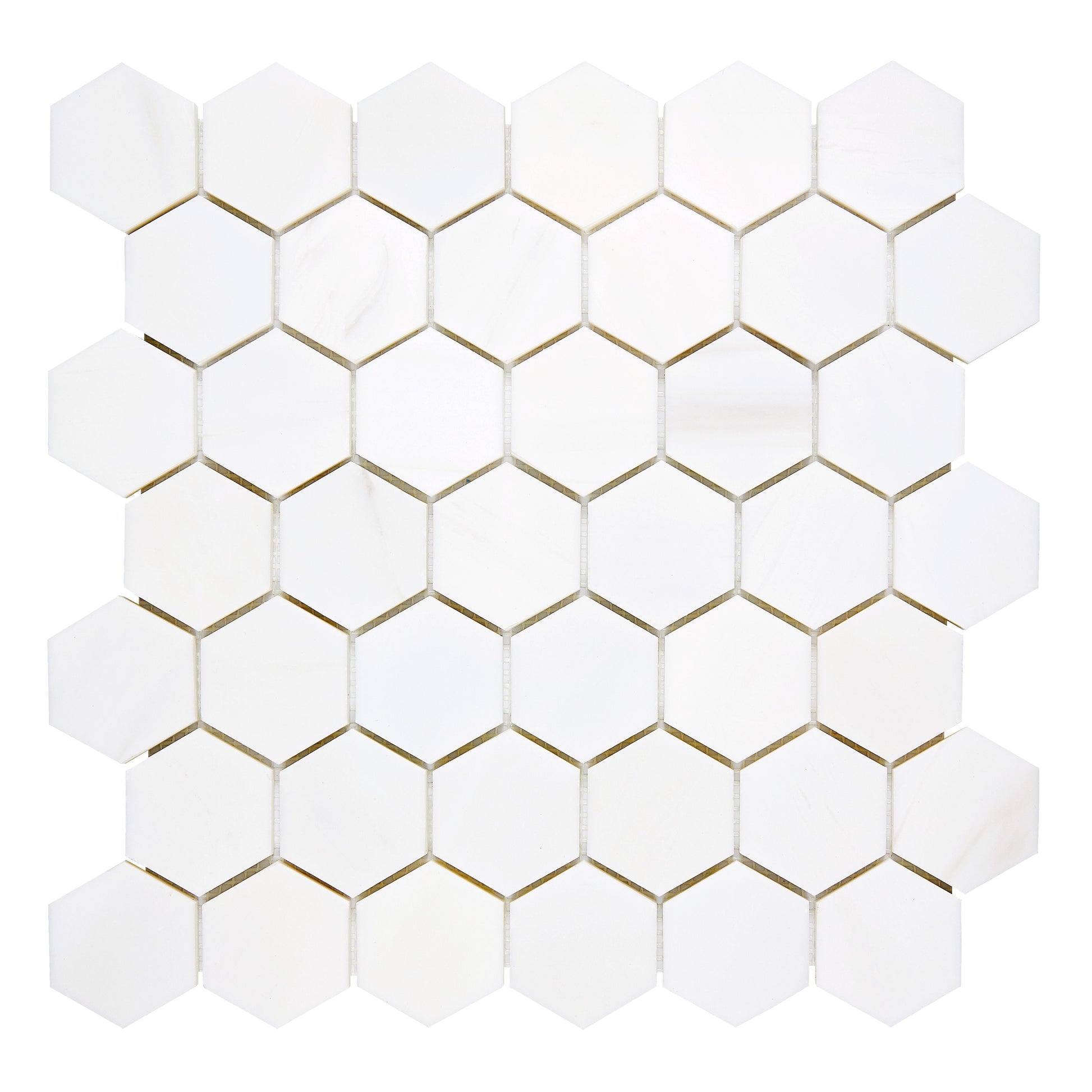 Bianco Dolomite 2’’ X 2’’ Hexagon Mosaic Polished/Honed Backsplash Tile