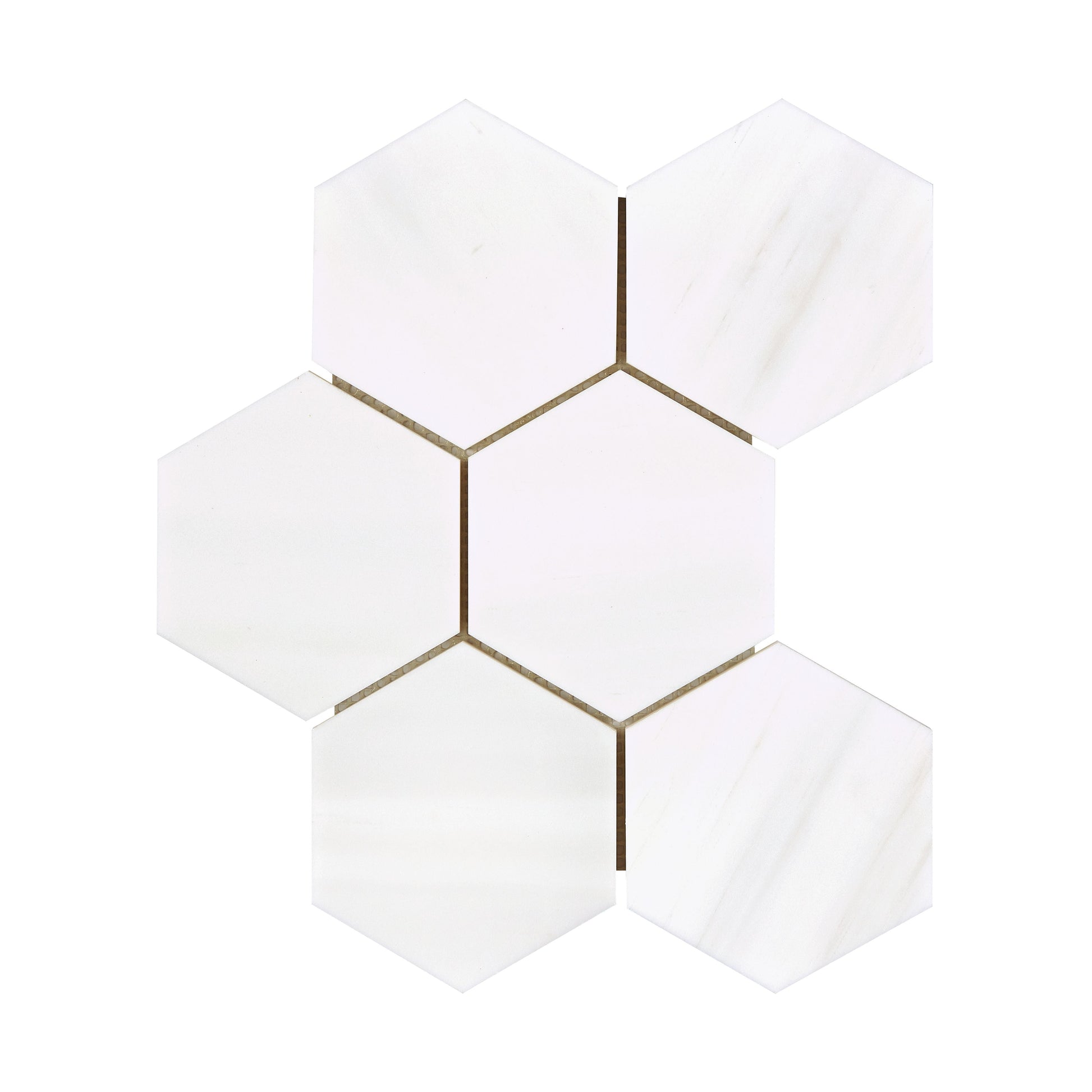 Bianco Dolomite 4’’ X 4’’ Hexagon Mosaic Polished/Honed Backsplash Tile