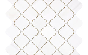 Bianco Dolomite 3’’ Arabesque Lantern Mosaic Polished/Honed Backsplash Tile