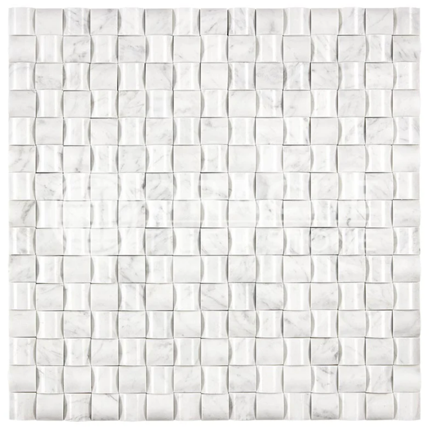 Bianco Carrara White Marble 3D Small-Bread Mosaic