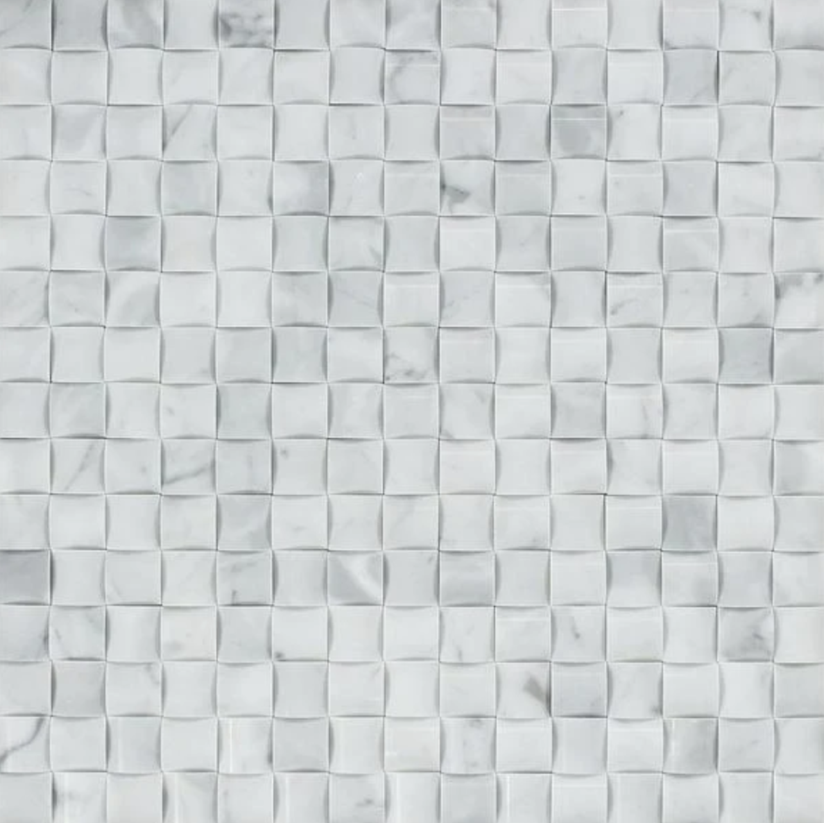 Bianco Carrara White Marble 3D Small-Bread Mosaic