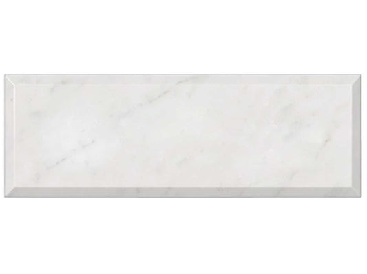 Bianco Carrara White Marble 4" X 12" Tile Deep-Beveled