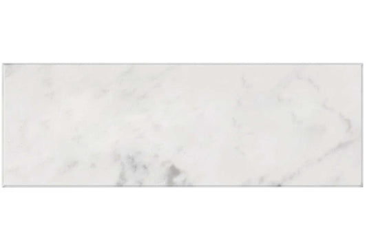 Bianco Carrara White Marble 4" X 12" Tile Micro-Beveled