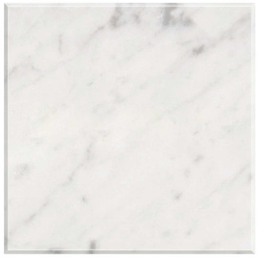 Bianco Carrara White Marble 4" X 4" Tile Micro-Beveled