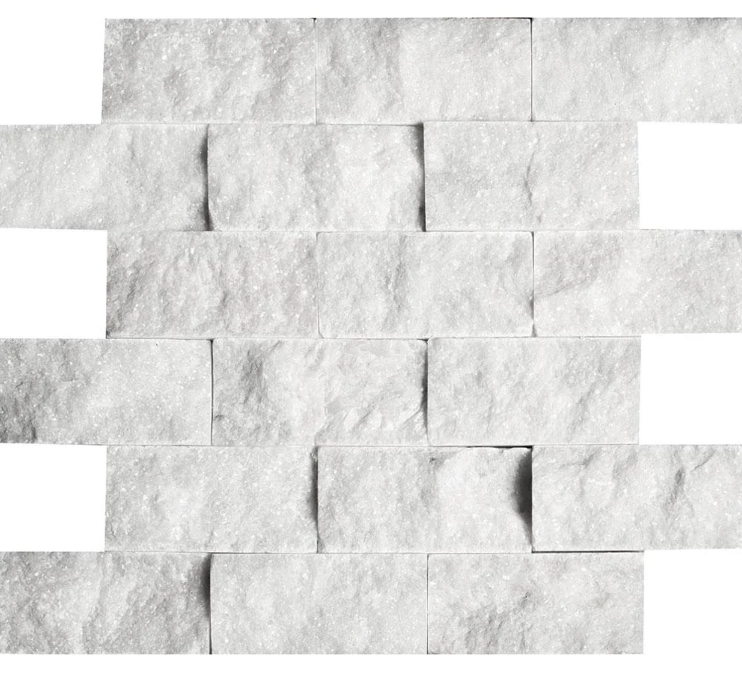 Bianco Carrara White Marble 2" X 4" Straight-Edged Brick Mosaic