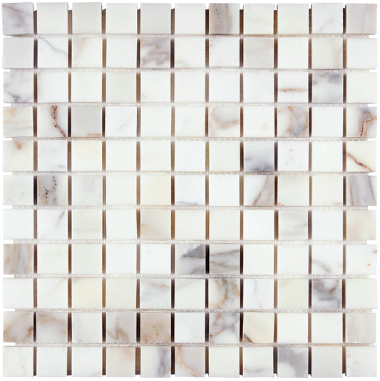 Calacatta Gold Marble 1’’ X 1’’ Mosaic Wall Tile