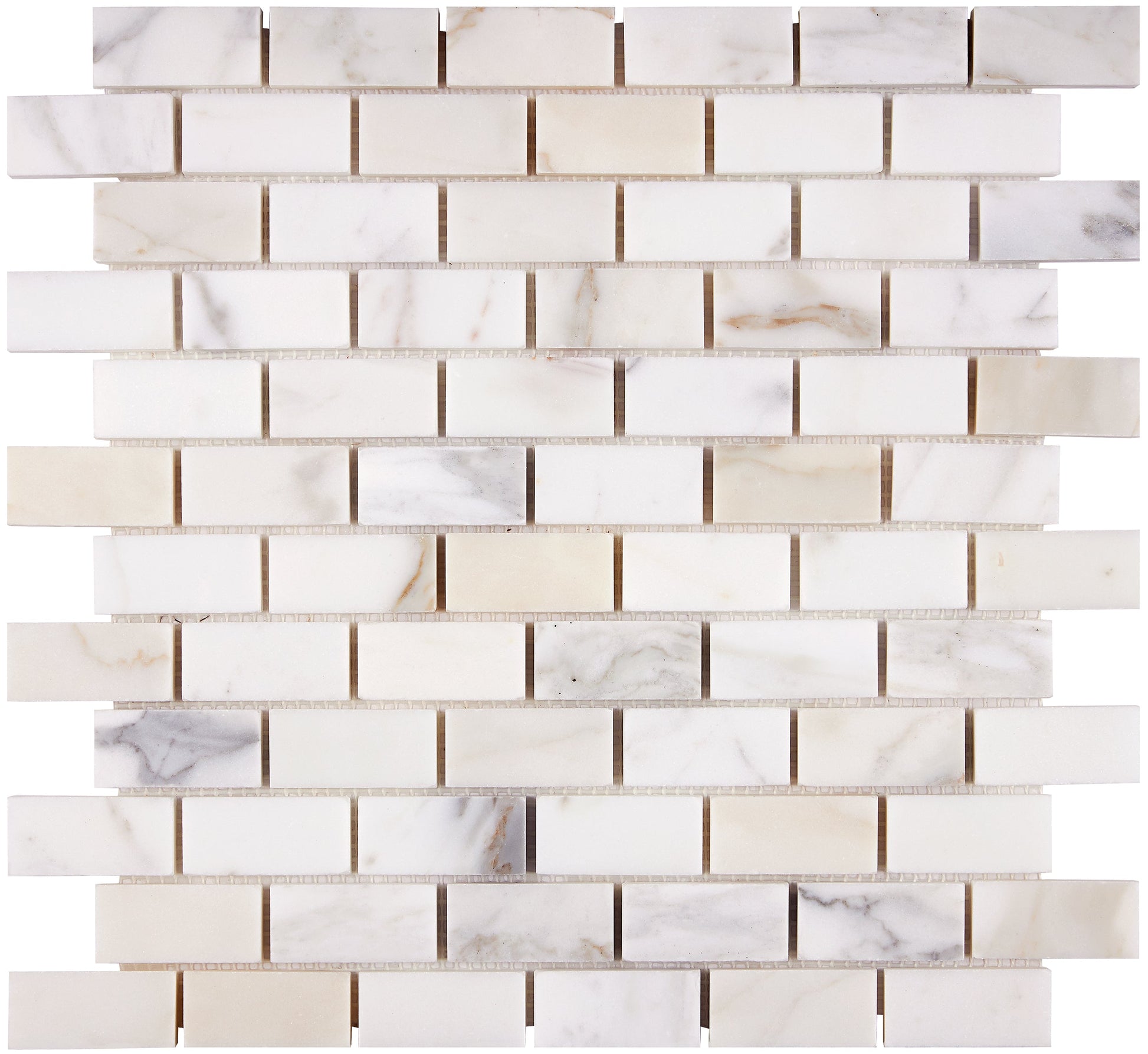 Calacatta Gold Marble 1’’ X 2’’ Brick Mosaic Wall Tile