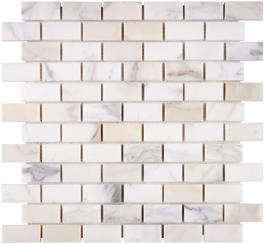 Calacatta Gold Marble 1’’ X 2’’ Brick Mosaic Wall Tile