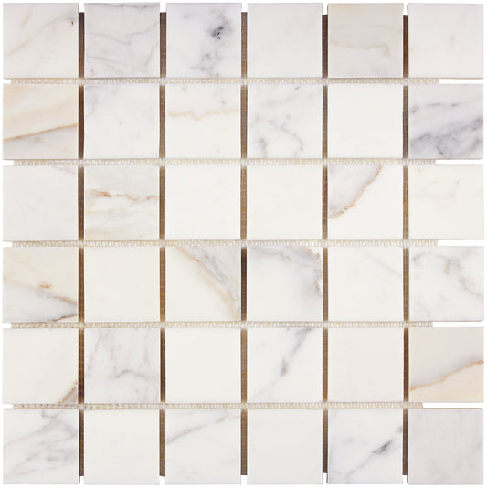 Calacatta Gold Marble 2’’ X 2’’ Mosaic Wall Tile