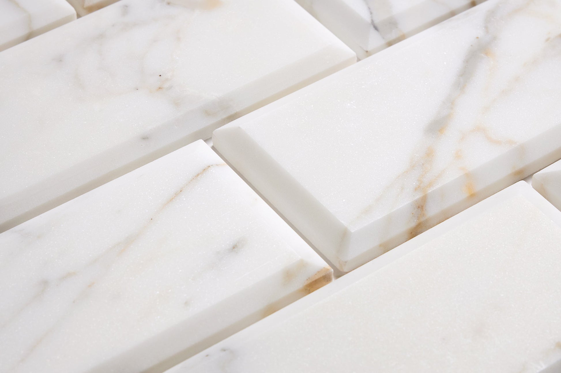 Calacatta Gold Marble 3’’ X 6’’ Tile Deep-Beveled Wall Tile