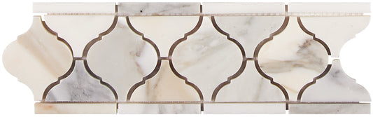 Calacatta Gold Marble 3-7/8’’ X 11-5/8’’ Lantern Border Accent & Trim Tile