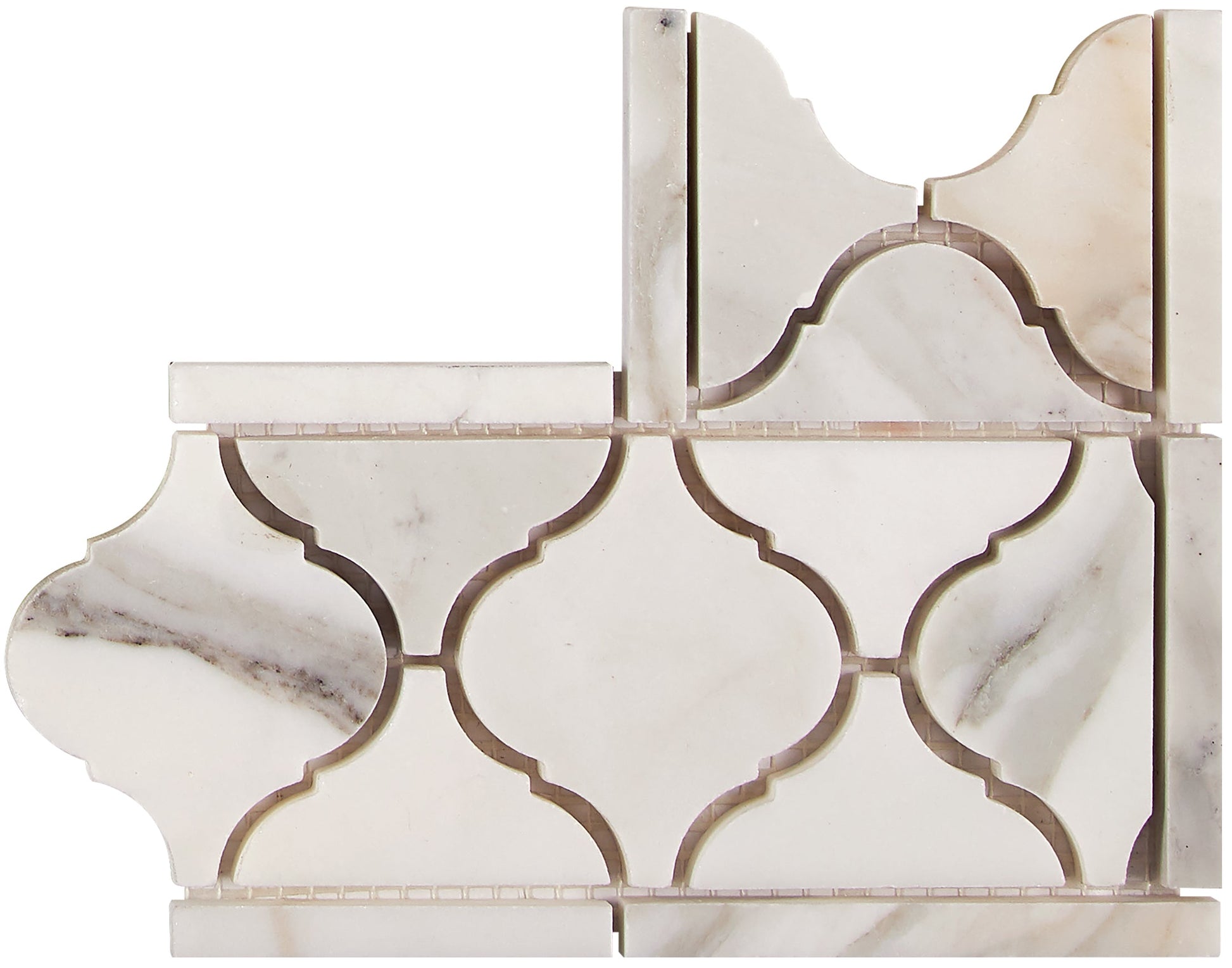 Calacatta Gold Marble Lantern Border - Corner Accent & Trim Tile