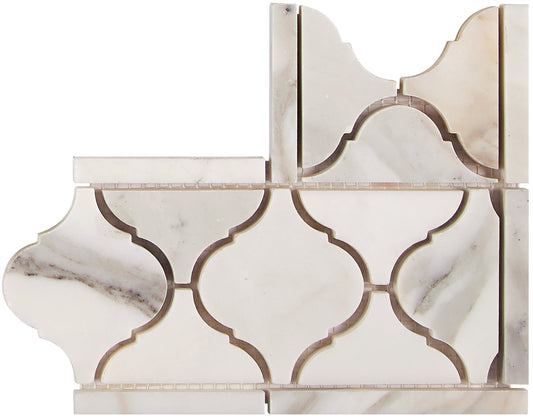 Calacatta Gold Marble Lantern Border - Corner Accent & Trim Tile